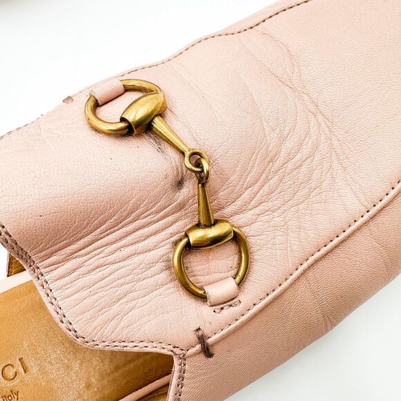 Gucci Pink Leather Flats with Horsebit Detail - Picture 12 of 15